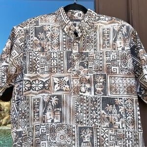 Tori Richard 1/2-Button Pullover Hawaiian Shirt L